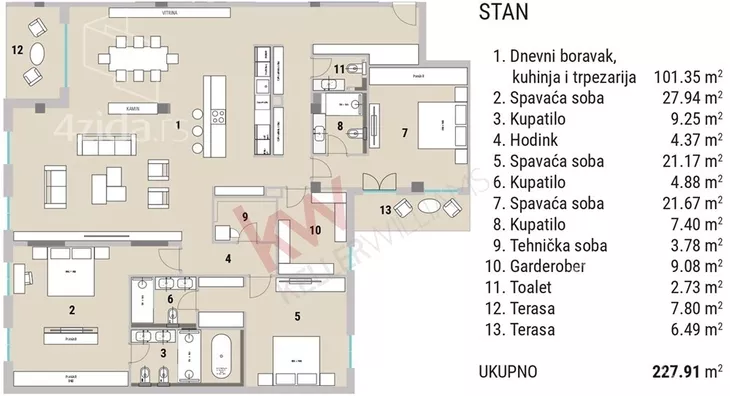 Petosoban stan | 4zida