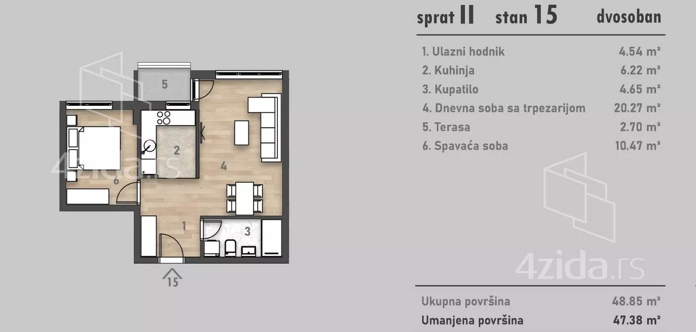 Dvosoban stan | 4zida
