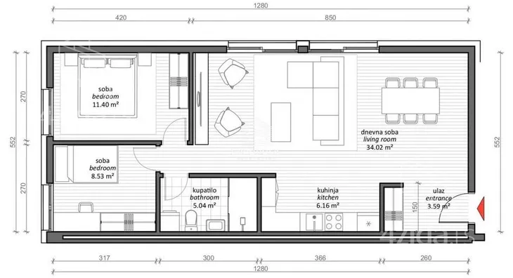 Trosoban stan | 4zida