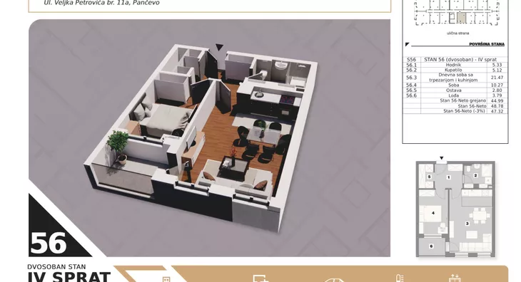 Dvosoban stan | 4zida