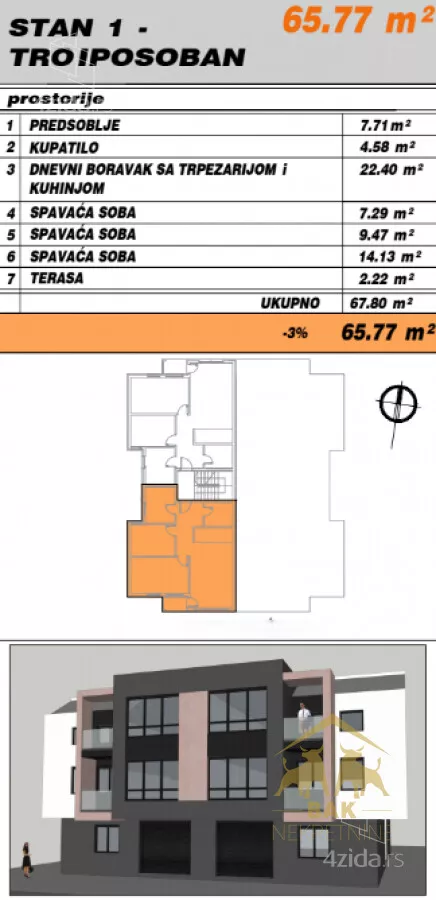 Troiposoban stan | 4zida