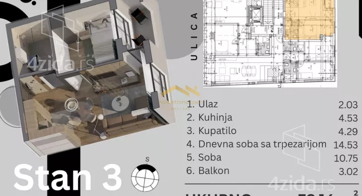 Dvosoban stan | 4zida