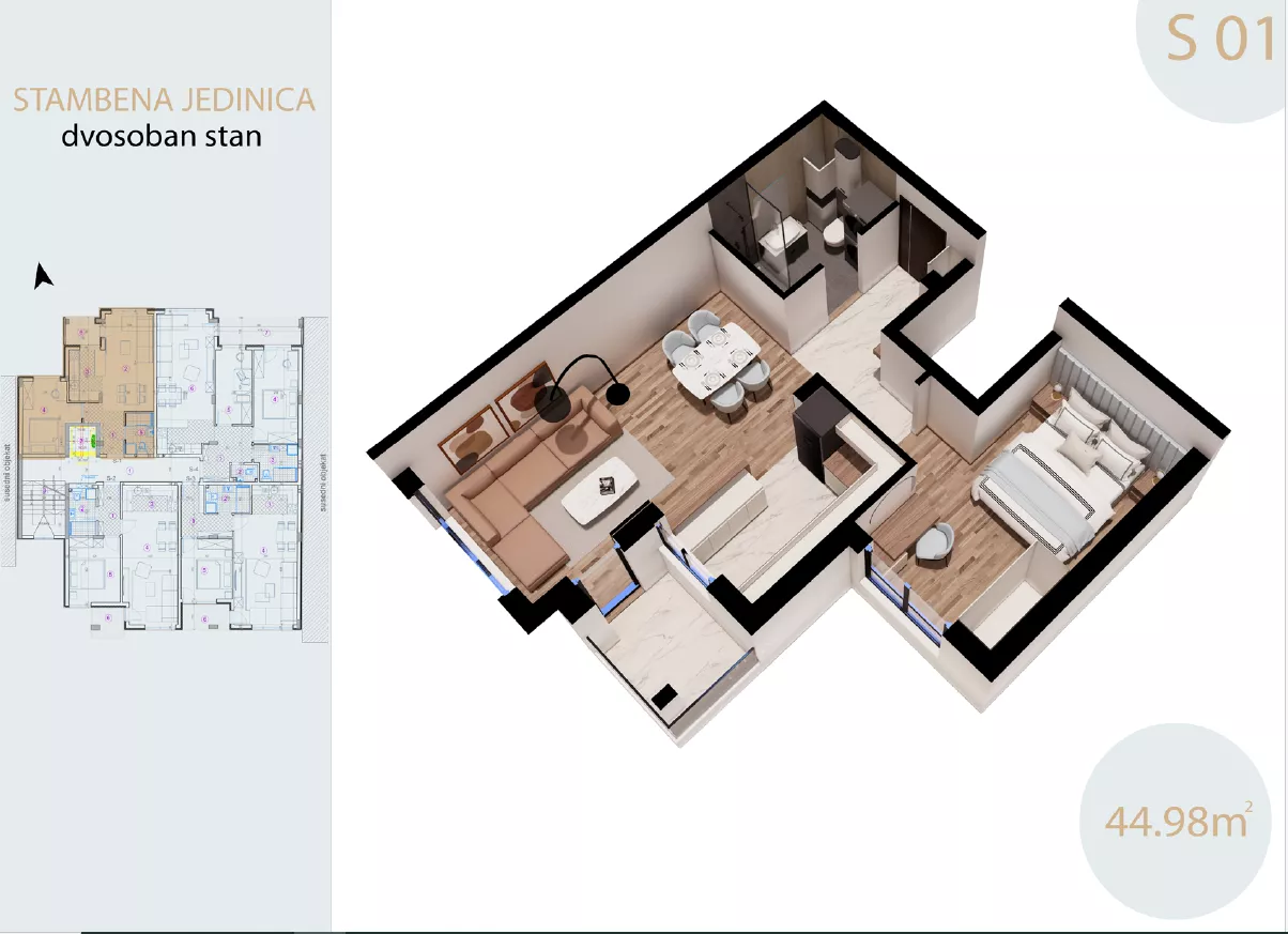 Jednoiposoban stan | 4zida