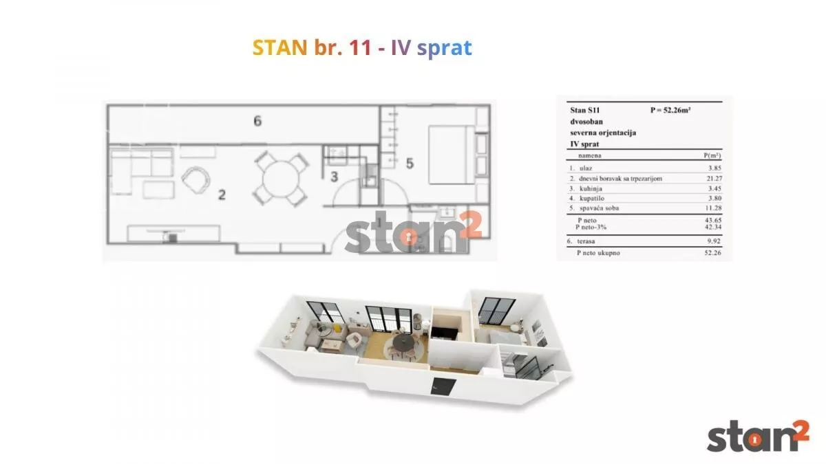 Jednoiposoban stan | 4zida