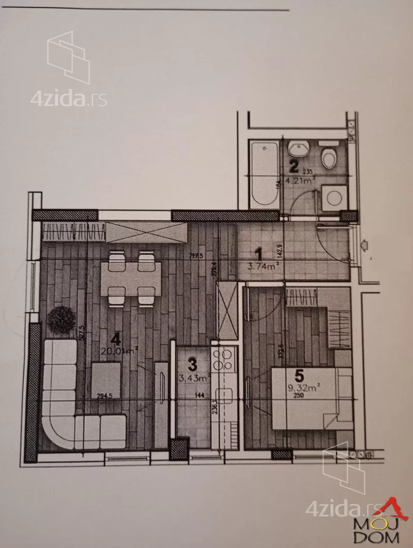 Jednoiposoban stan | 4zida