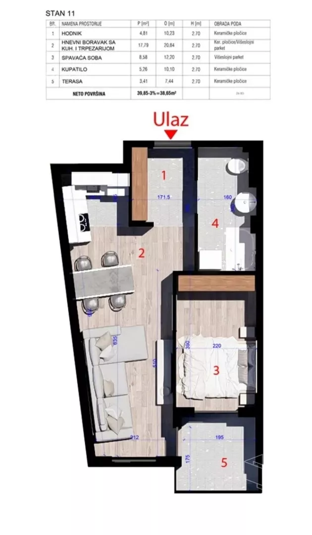 Jednoiposoban stan | 4zida