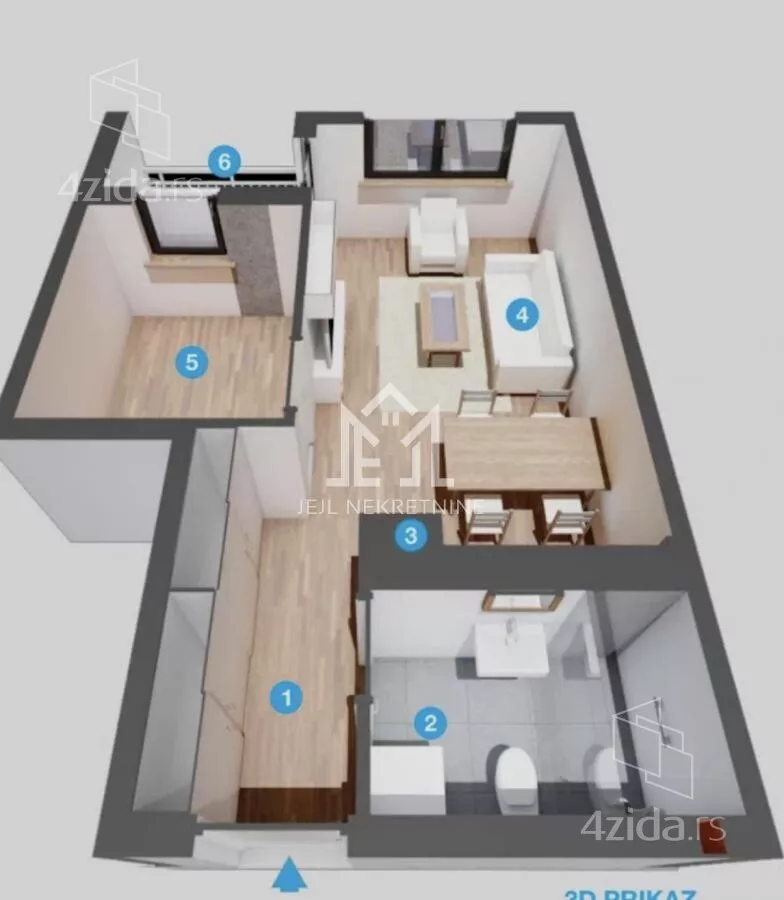 Jednoiposoban stan | 4zida