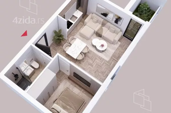 Jednoiposoban stan | 4zida