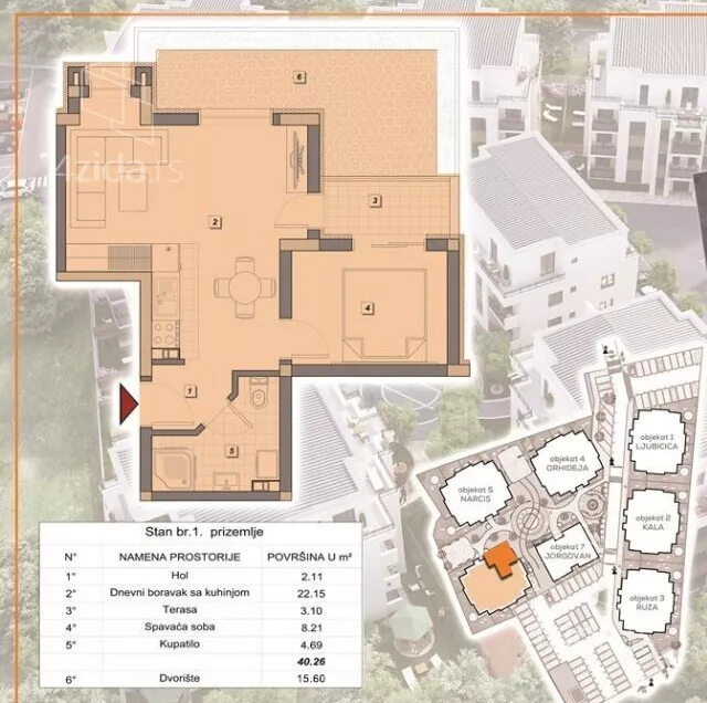 Jednosoban stan | 4zida