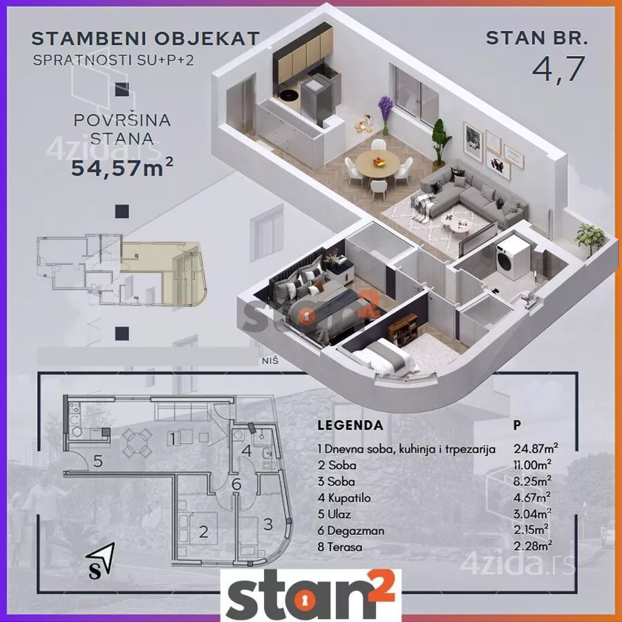 Dvoiposoban stan | 4zida