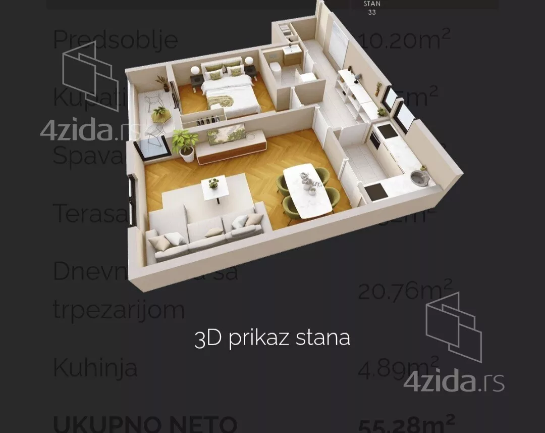 Jednosoban stan | 4zida