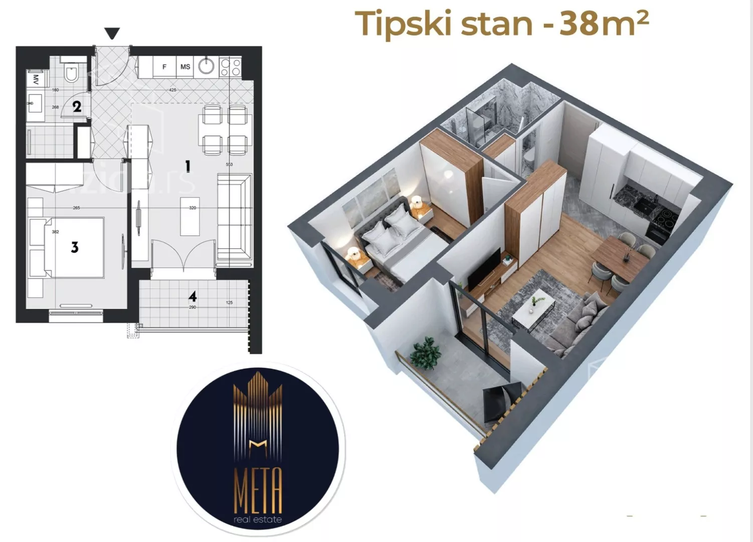 Jednoiposoban stan | 4zida