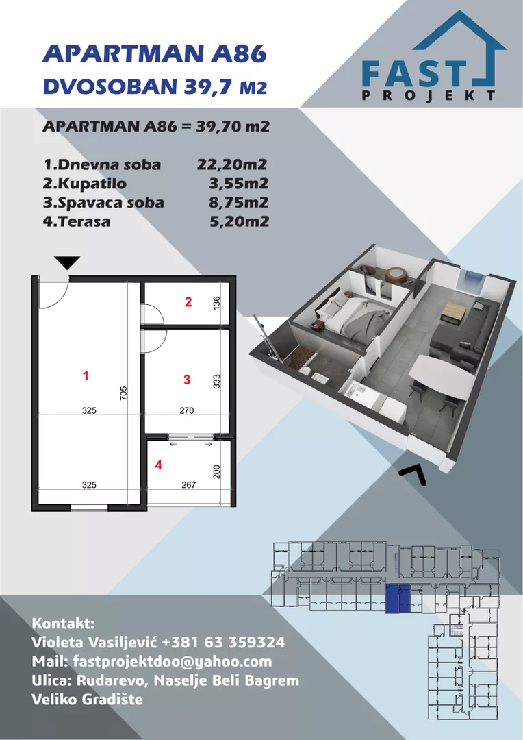 Dvosoban stan | 4zida