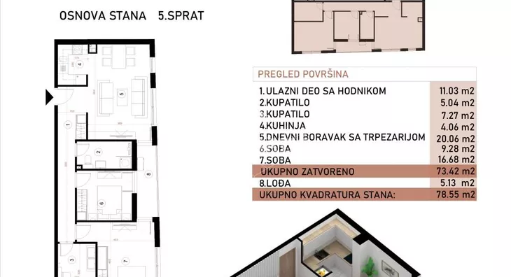 Trosoban stan | 4zida