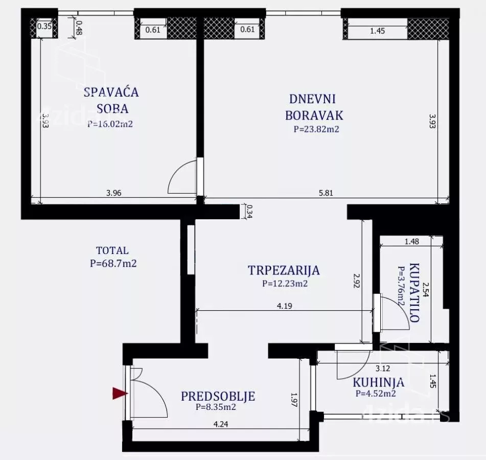 Trosoban stan | 4zida