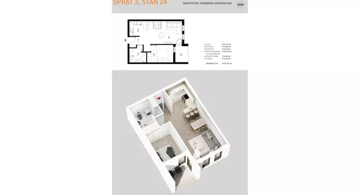 Jednoiposoban stan | 4zida