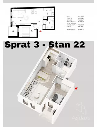 Jednoiposoban stan | 4zida