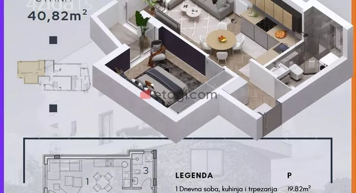 Jednoiposoban stan | 4zida