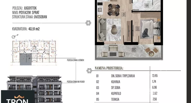 Jednosoban stan | 4zida