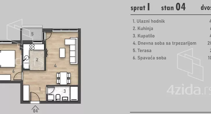 Dvosoban stan | 4zida