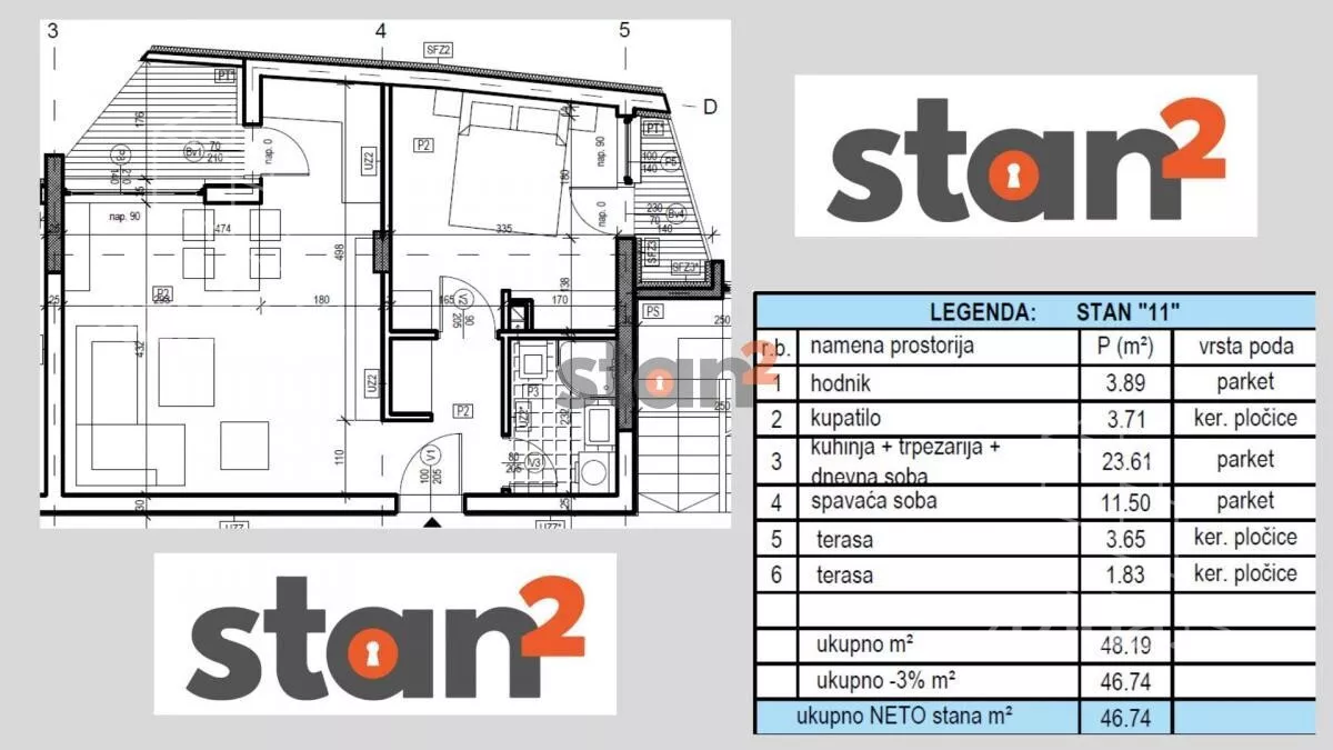 Jednoiposoban stan | 4zida