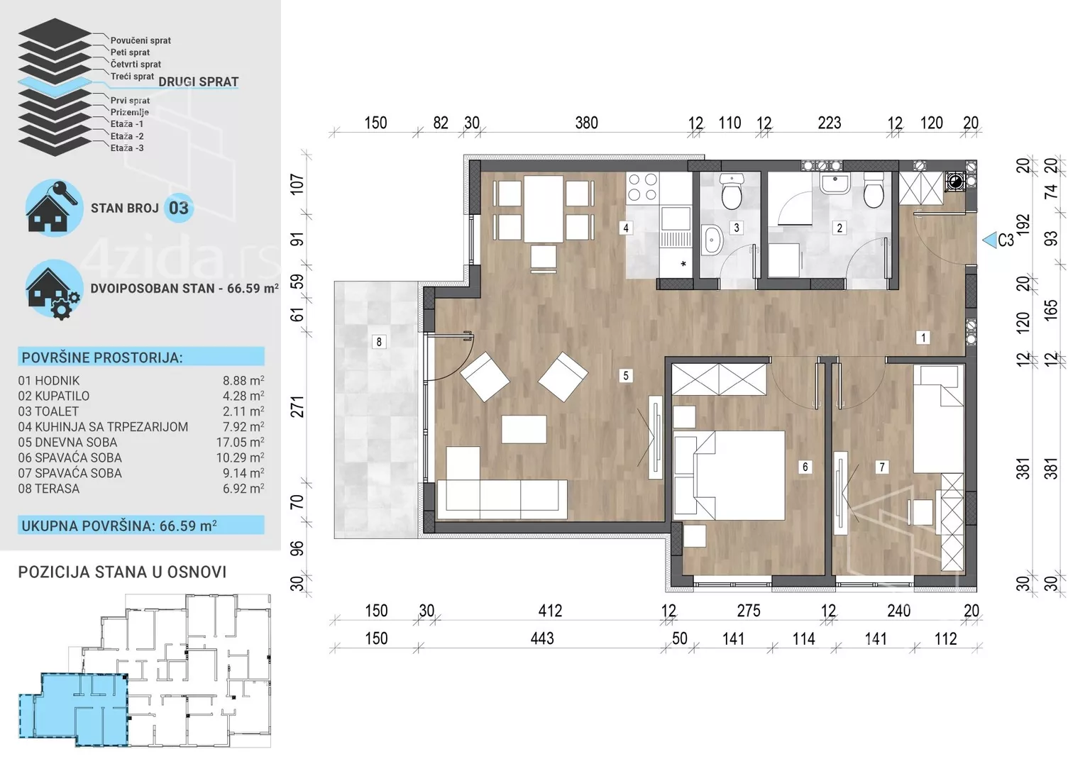 Trosoban stan | 4zida