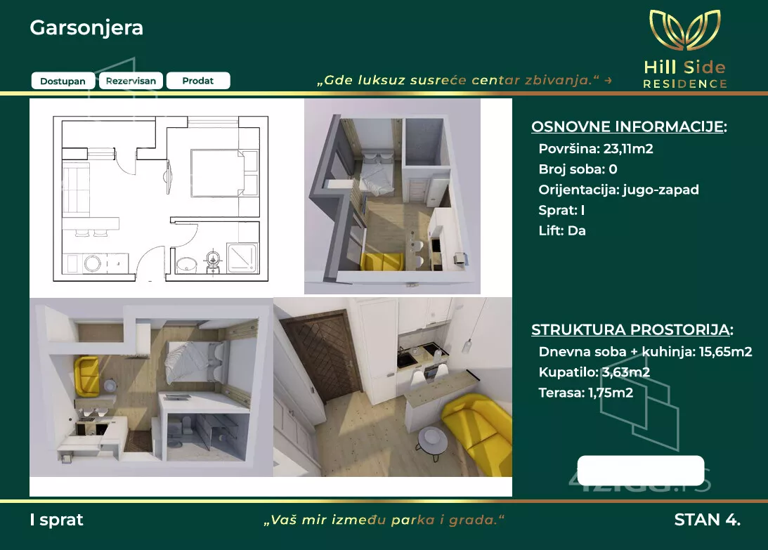 Garsonjera | 4zida