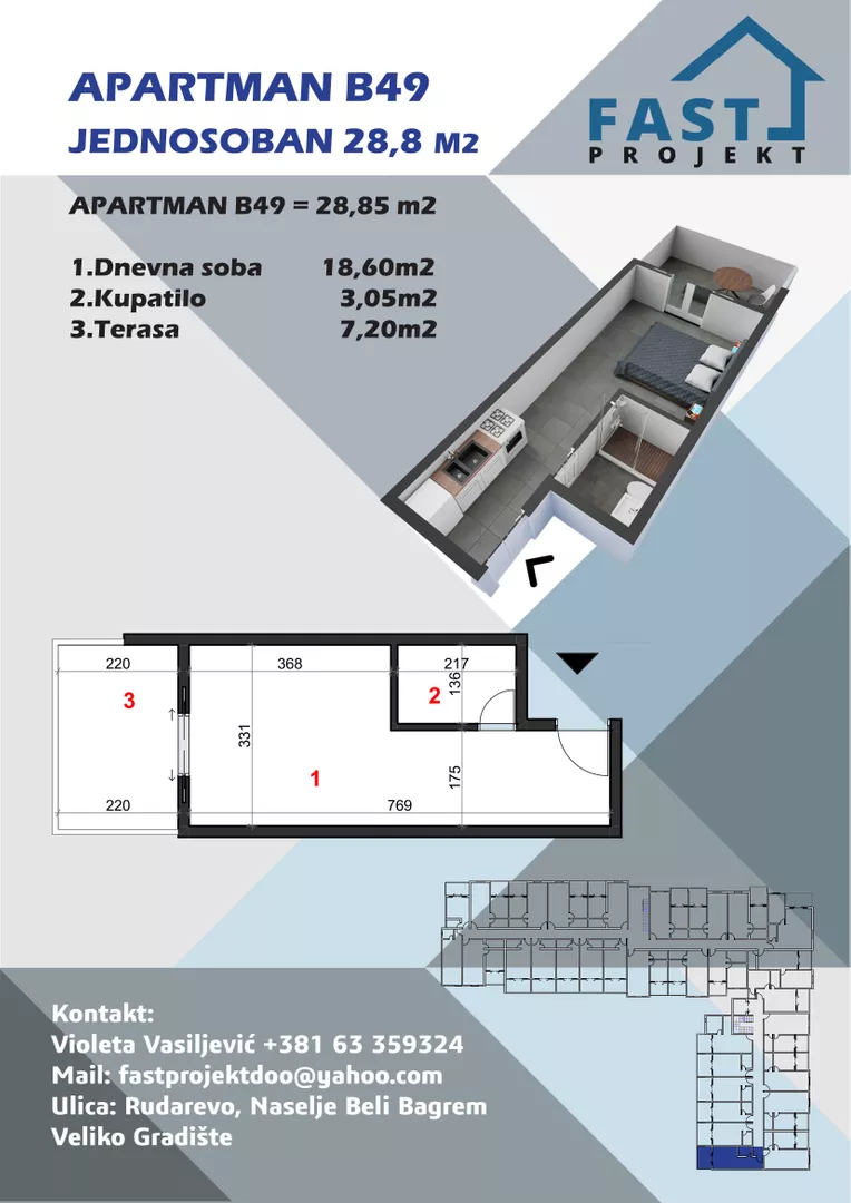 Jednosoban stan | 4zida