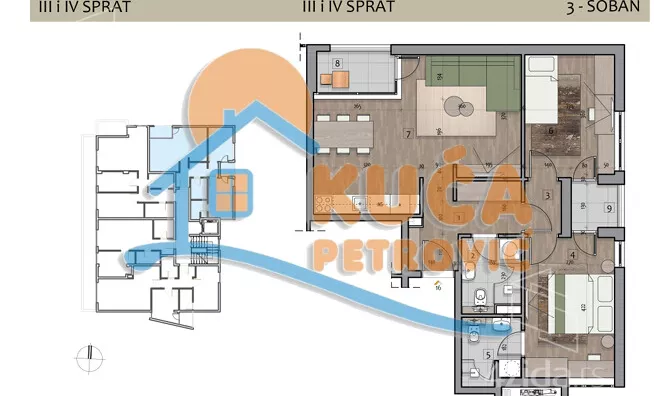 Trosoban stan | 4zida
