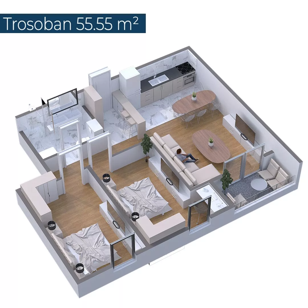 Trosoban stan | 4zida