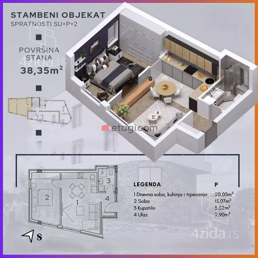 Jednoiposoban stan | 4zida