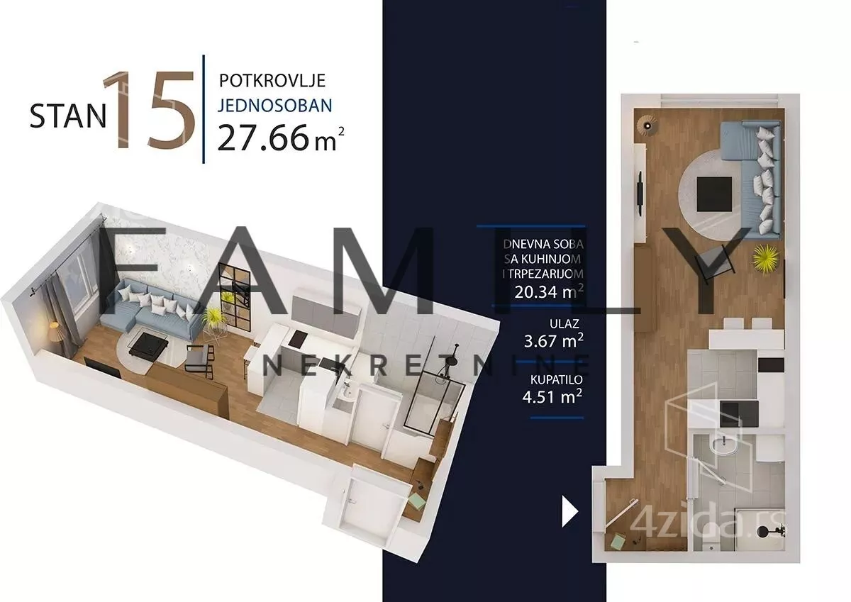 Jednosoban stan | 4zida