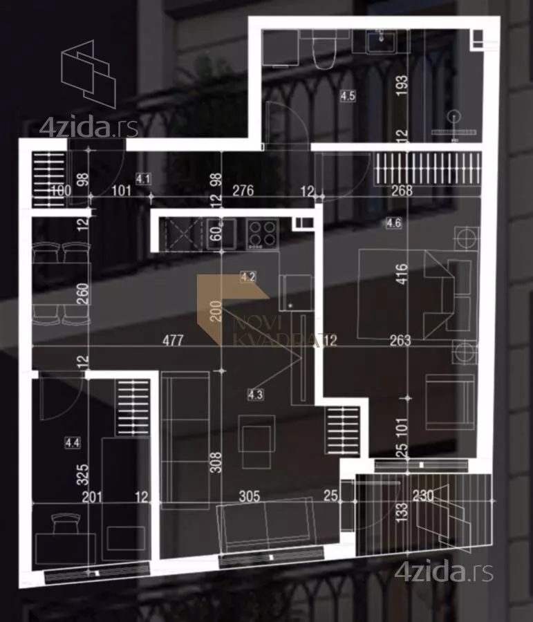 Trosoban stan | 4zida