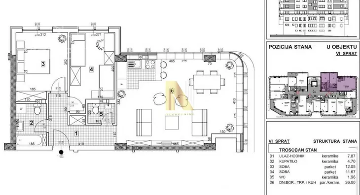 Trosoban stan | 4zida