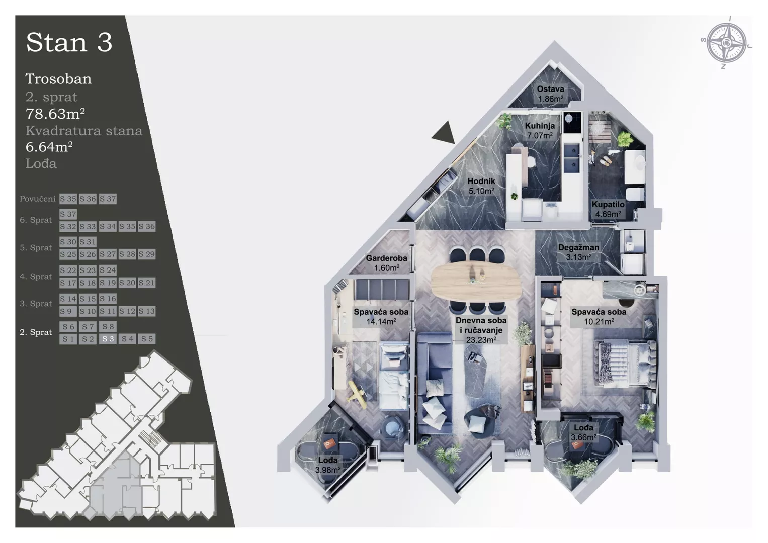Trosoban stan | 4zida