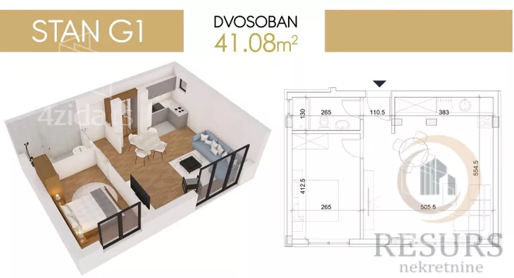 Dvosoban stan | 4zida
