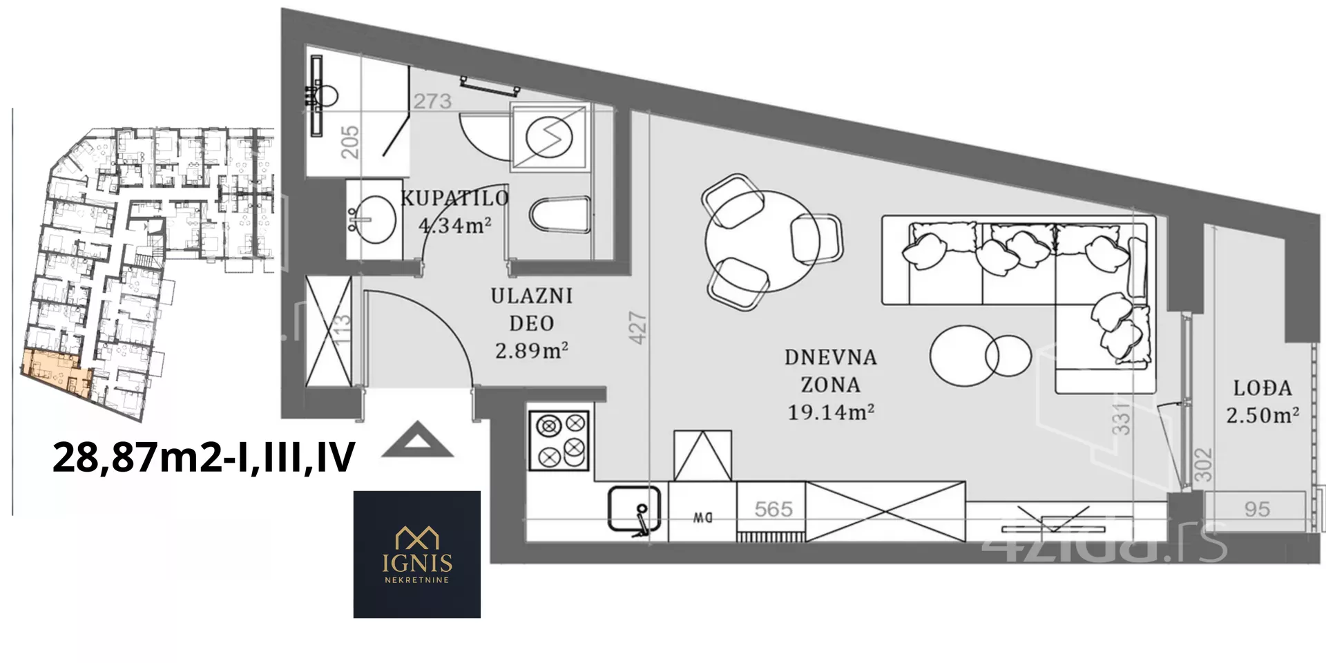 Jednosoban stan | 4zida