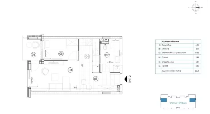 Jednoiposoban stan | 4zida