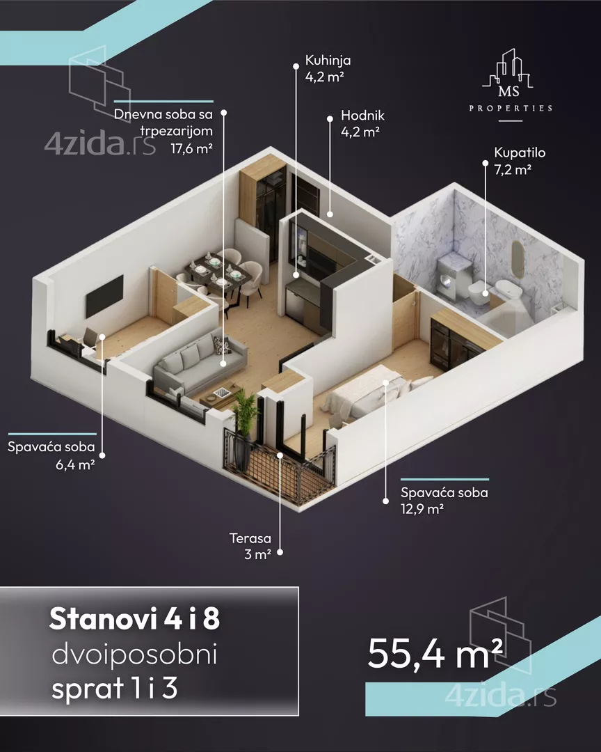 Trosoban stan | 4zida