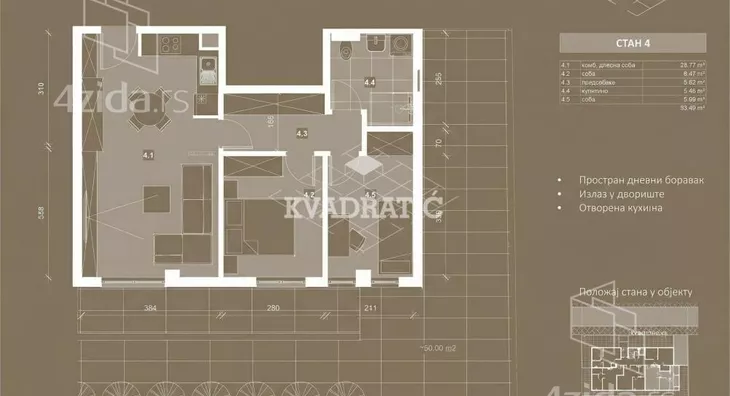 Dvoiposoban stan | 4zida