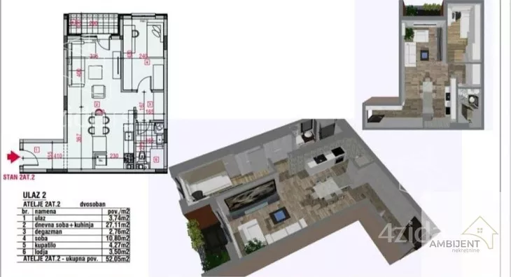 Jednoiposoban stan | 4zida