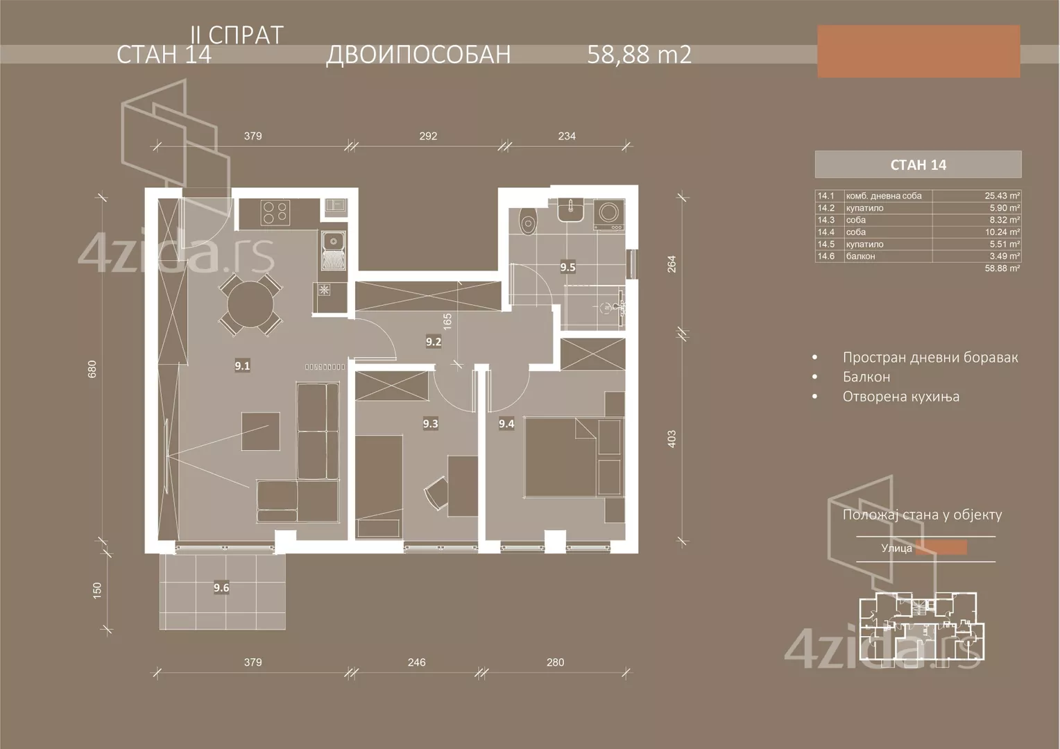 Dvosoban stan | 4zida