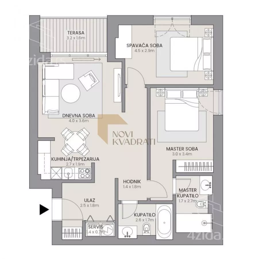 Trosoban stan | 4zida