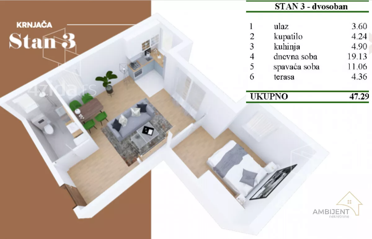 Dvosoban stan | 4zida