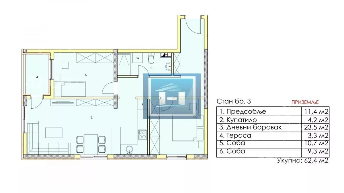 Trosoban stan | 4zida