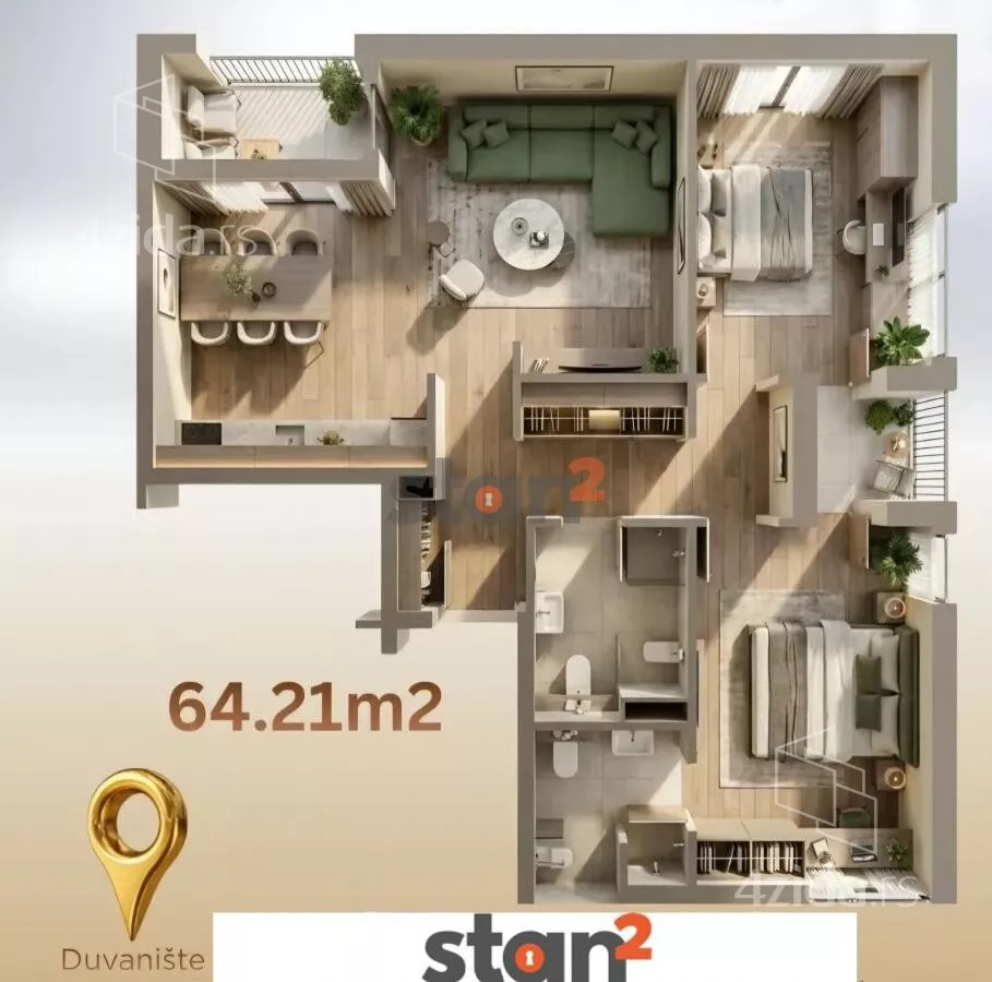 Dvoiposoban stan | 4zida
