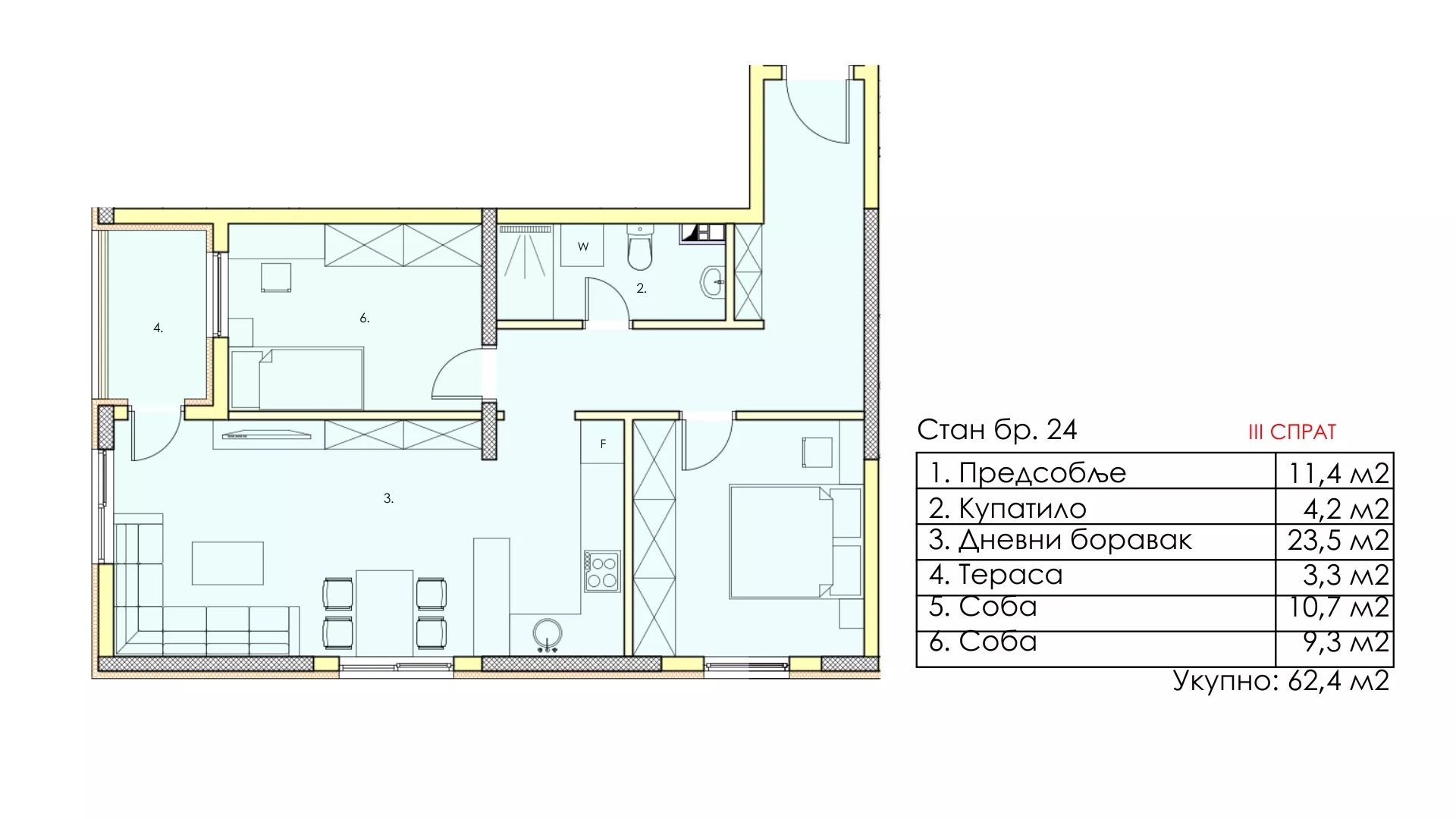 Trosoban stan | 4zida