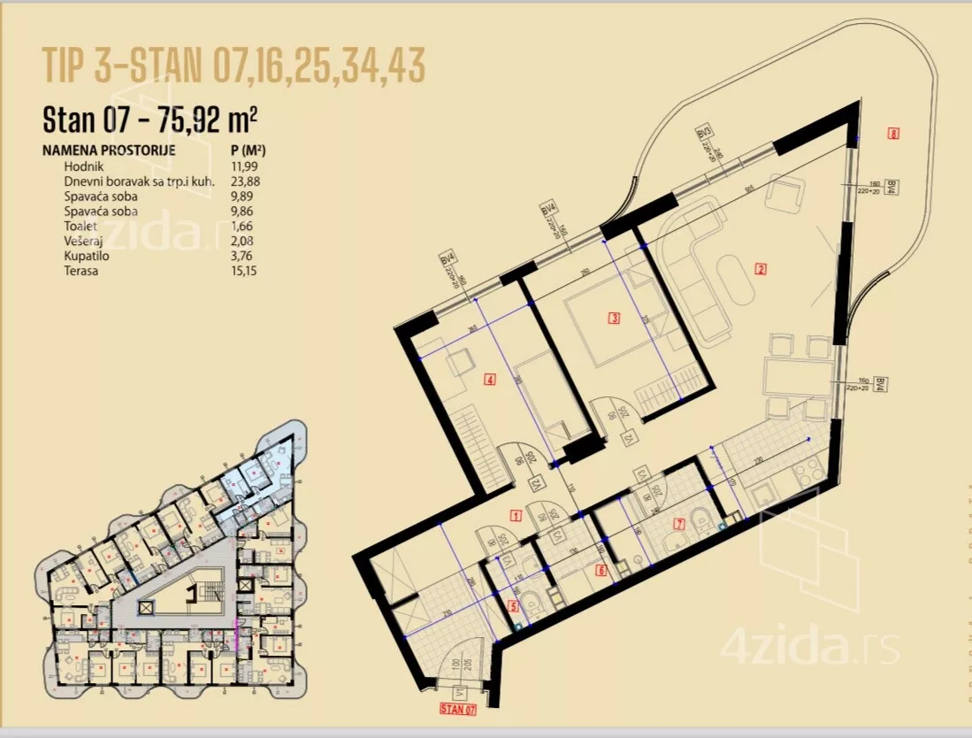 Trosoban stan | 4zida