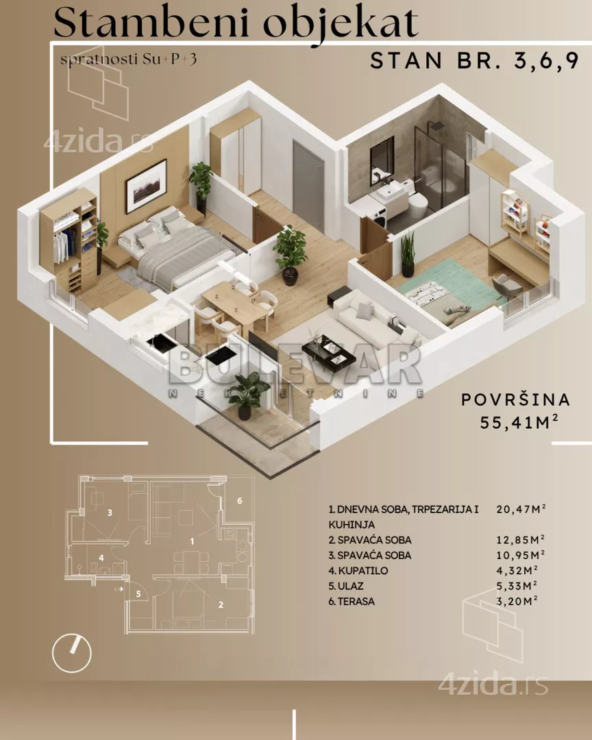 Dvoiposoban stan | 4zida