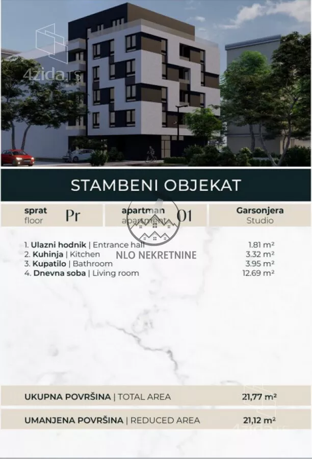 Jednosoban stan | 4zida